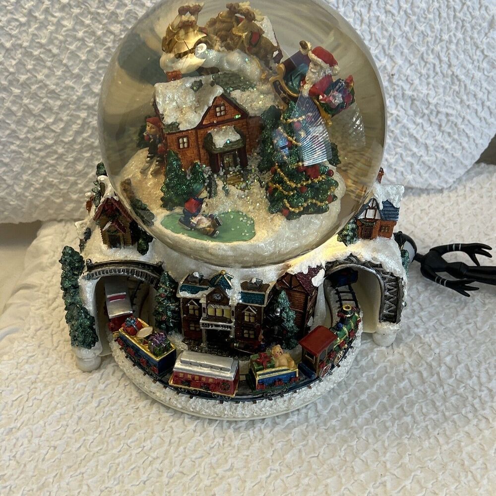 Kirkland Musical Water Globe Revolving Train Christmas Village Santa Not Working